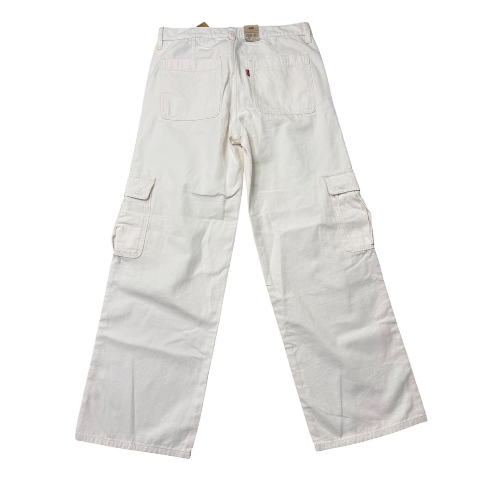 Levi's Superlow Loose Cargo Pants Womens 29x32 White NWT Straight Leg Canvas